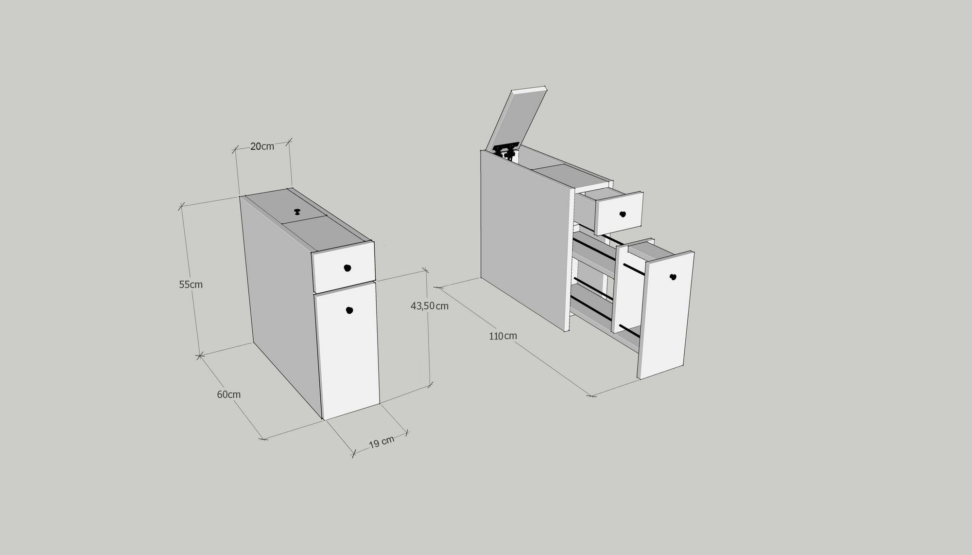 Bathroom Cabinet Calencia - White White 854KLN3901 6