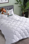 Miabella Home Single Antibacterial Microfiber Satin White Pillow and Quilt Set, Soft, Non-Sweating, 100% Cotton 7