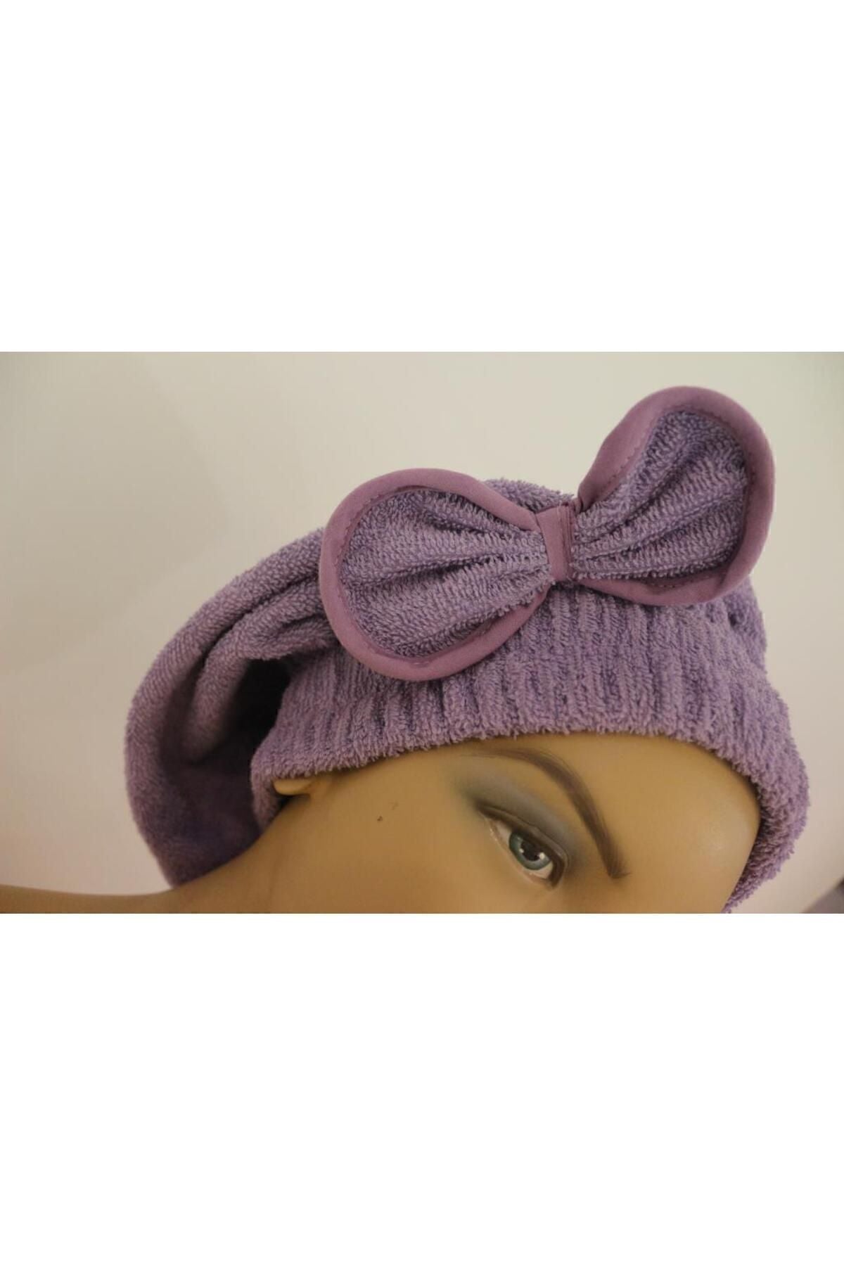 Ender Home Towel With Bow Hair Drying Cap Elastic Head Hair Drying Towel 2