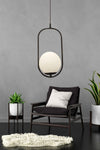 Apliqa Lorin Single Black Pendant with White Glass Modern Pendant for Kitchen and Living Room 1