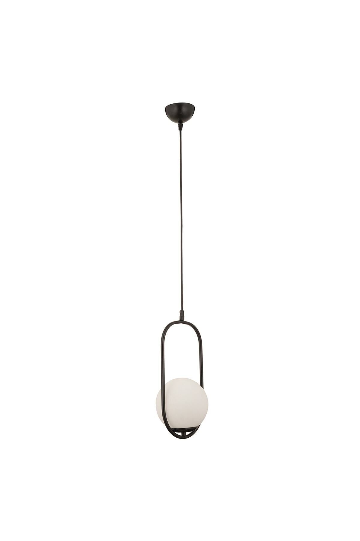 Apliqa Lorin Single Black Pendant with White Glass Modern Pendant for Kitchen and Living Room 3