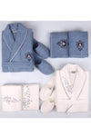 Baveno 100% Cotton 8-Piece Towel & Bathrobe Family Set 1