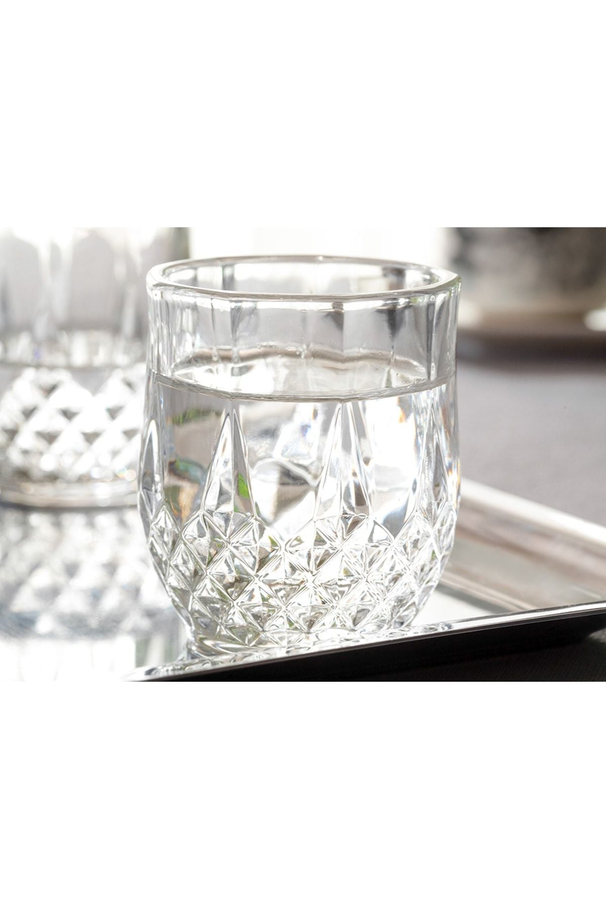 English Home Rich Glass Set of 6 Coffee Side Water Glasses 90 Ml Clear 2