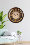 EMORES 46 Cm Wooden-Look 3D Embossed Silent Mechanism Decorative Wall Clock 2