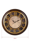 EMORES 46 Cm Wooden-Look 3D Embossed Silent Mechanism Decorative Wall Clock 6