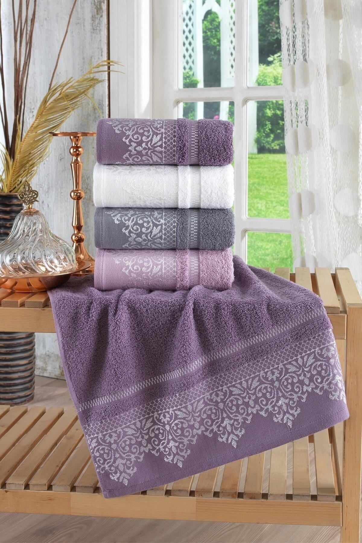 Zeynep Tekstil Damask 4-Piece 50x90 Cm Hand & Face Towel Set 1