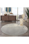 Sarar Round Plain Color Light Gray Plush Non-Slip Gel Base Rug Plush 1