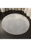 Sarar Round Plain Color Light Gray Plush Non-Slip Gel Base Rug Plush 3