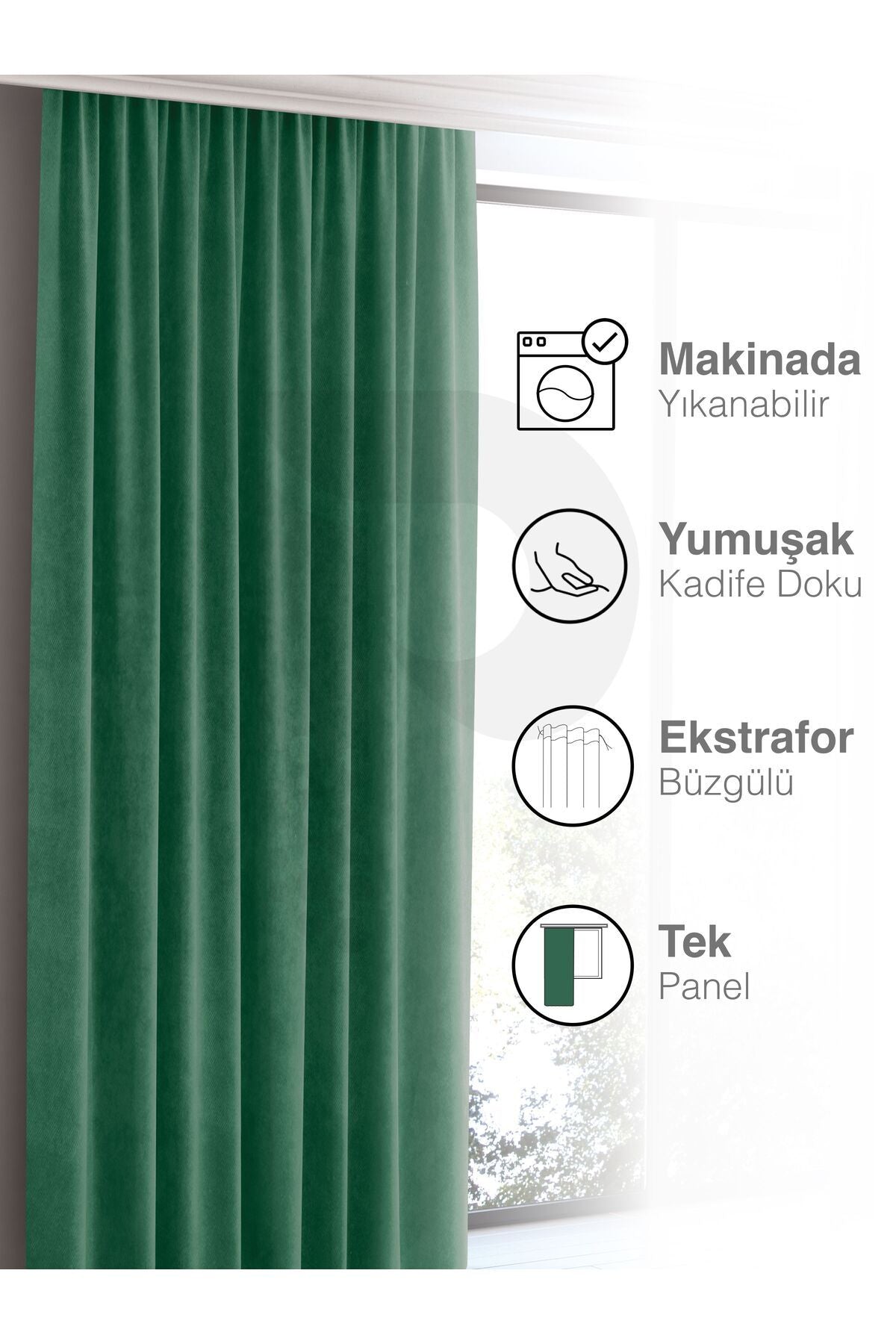 Perle Home Daily Series Emerald Green Curtain Panel 4