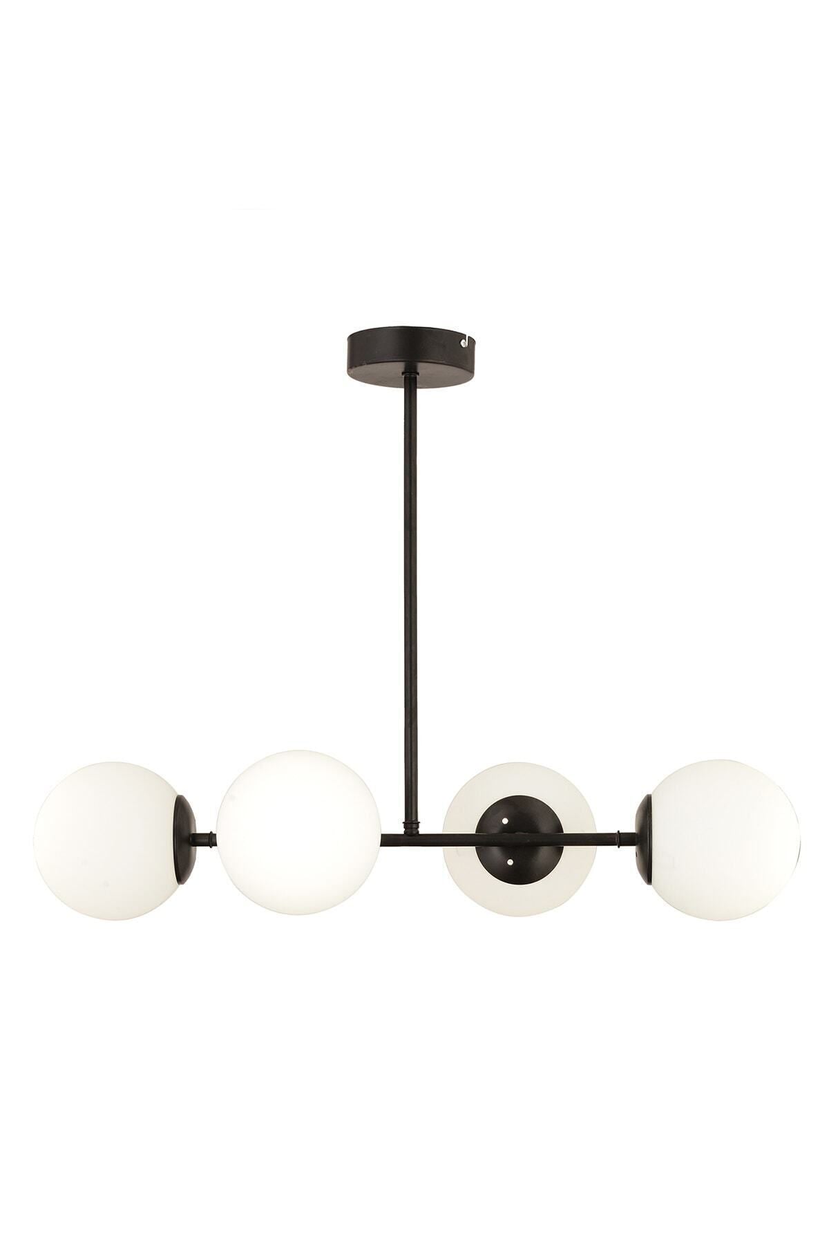 Apliqa Lema 4-Light Black Modern Chandelier for Dining Room, Bedroom, and Living Room 2