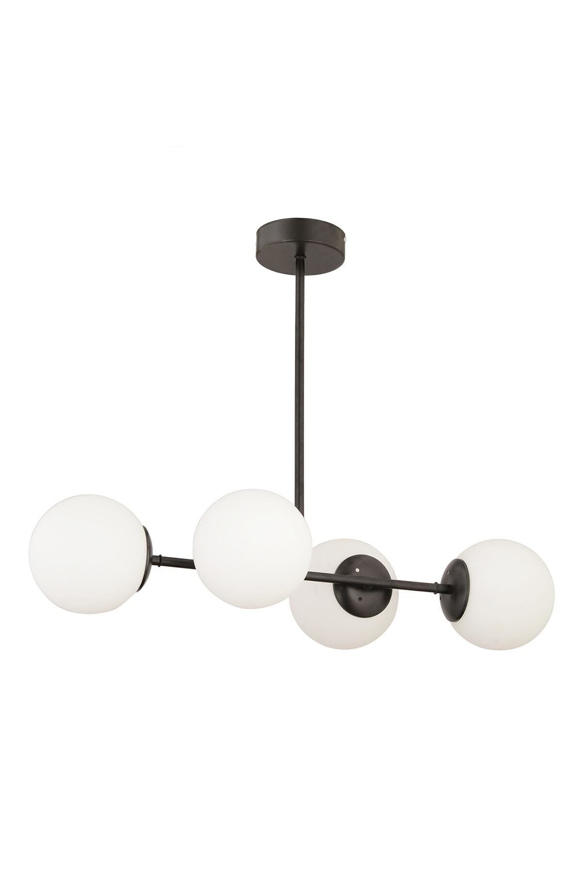 Apliqa Lema 4-Light Black Modern Chandelier for Dining Room, Bedroom, and Living Room 3