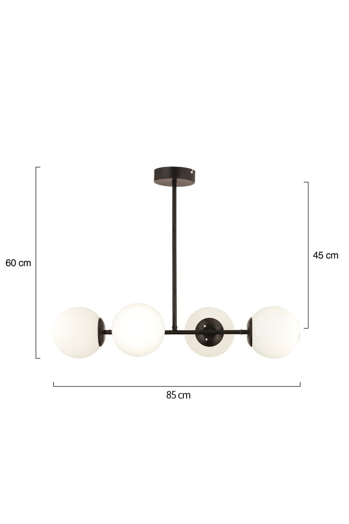 Apliqa Lema 4-Light Black Modern Chandelier for Dining Room, Bedroom, and Living Room 5