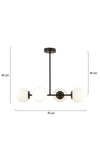 Apliqa Lema 4-Light Black Modern Chandelier for Dining Room, Bedroom, and Living Room 5