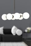 Apliqa Lema 6-Light Black Modern Dining Table Overhead Bedroom Living Room Chandelier 1