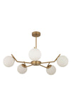 Apliqa Sara 5-Light Antique Painted White Glass Modern Chandelier 3