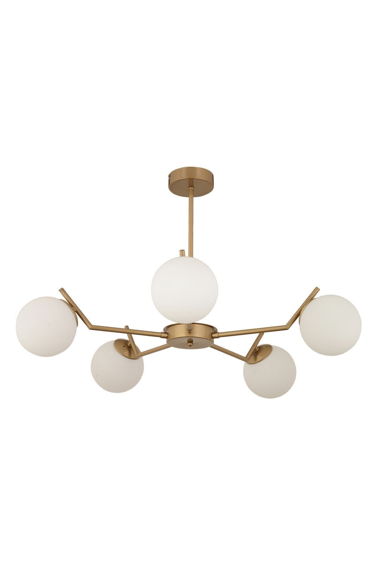 Apliqa Sara 5-Light Antique Painted White Glass Modern Chandelier 4