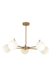 Apliqa Sara 5-Light Antique Painted White Glass Modern Chandelier 5