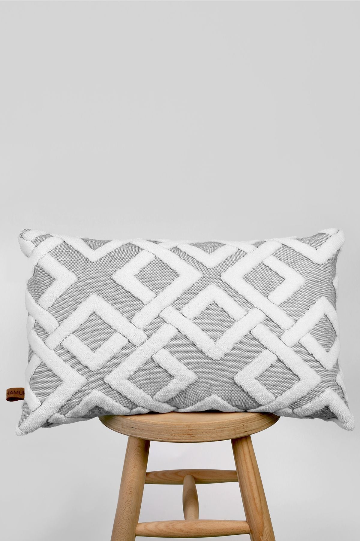 HAMUR Bohem Special Design Punch Pattern Decorative Rectangular Cushion Cover Mila Gray 7