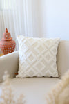 HAMUR Bohem Special Design Punch Pattern Decorative Pillow Cover Mila Ecru 1