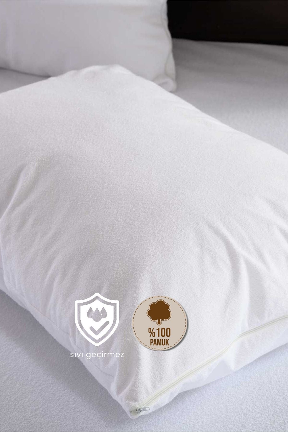 Formeya Pamukkale Alez Waterproof Pillow Protector 2' Li %100 Cotton 50x70 3