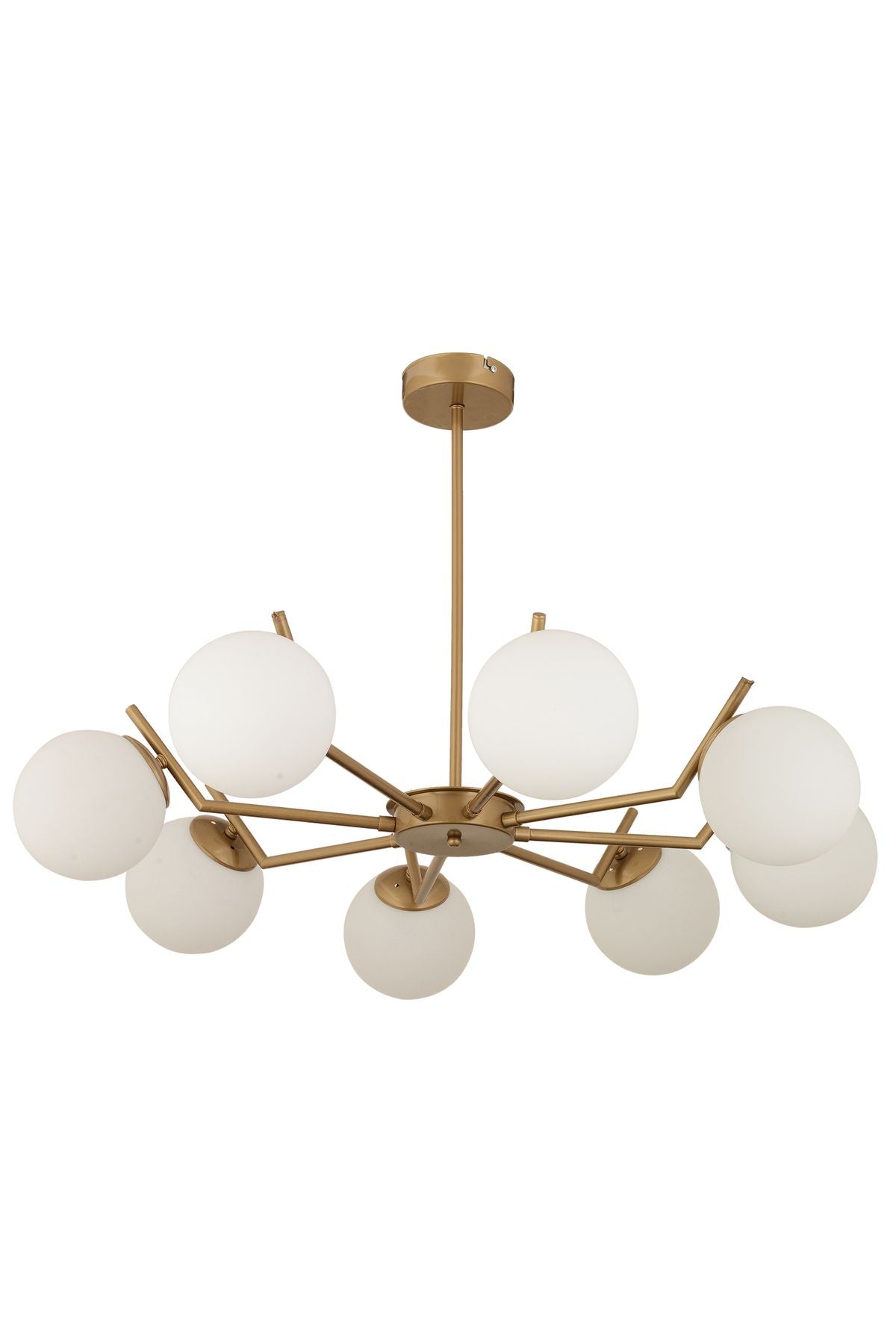 Apliqa Sara 8-Light Antique Painted White Glass Modern Chandelier 3