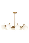 Apliqa Sara 8-Light Antique Painted White Glass Modern Chandelier 5