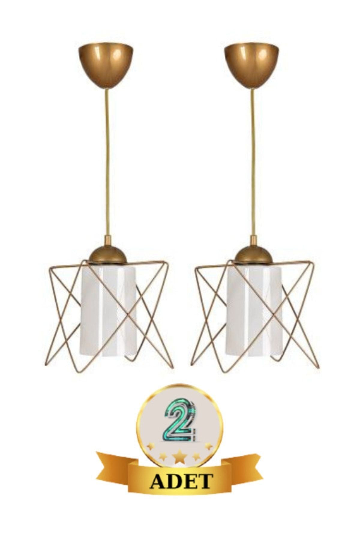 AYDINHOMELIGHT 2 Pieces Zigzag Single Antique Pendant Lamp 3