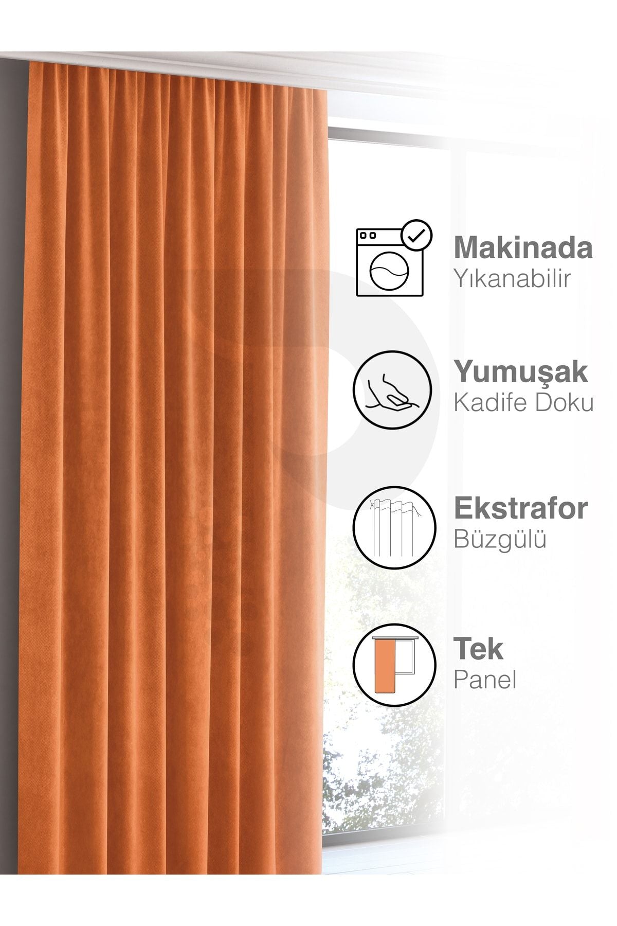 Perle Home Daily Series Mandarin Color Ada Curtain 4