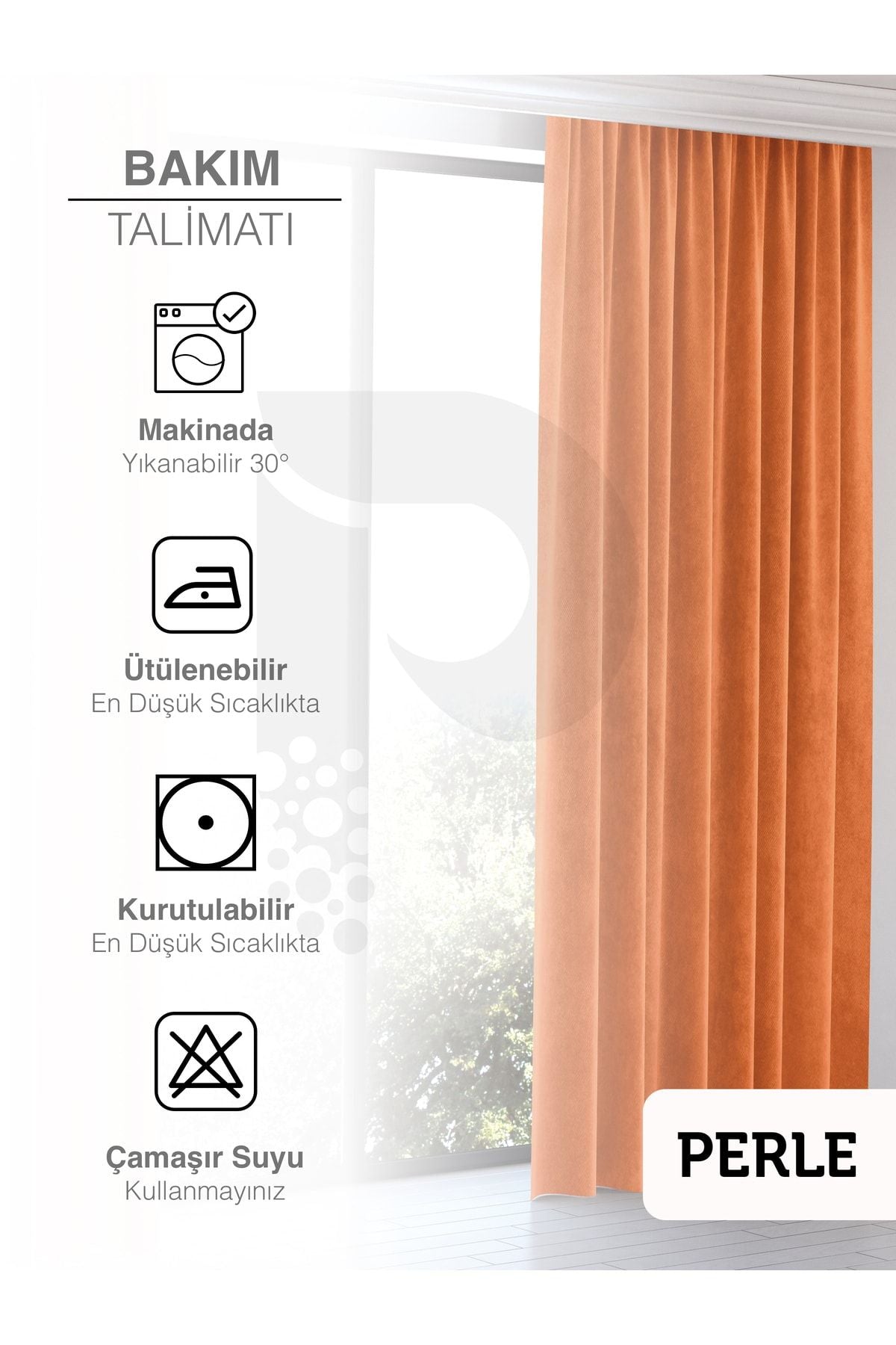 Perle Home Daily Series Mandarin Color Ada Curtain 5