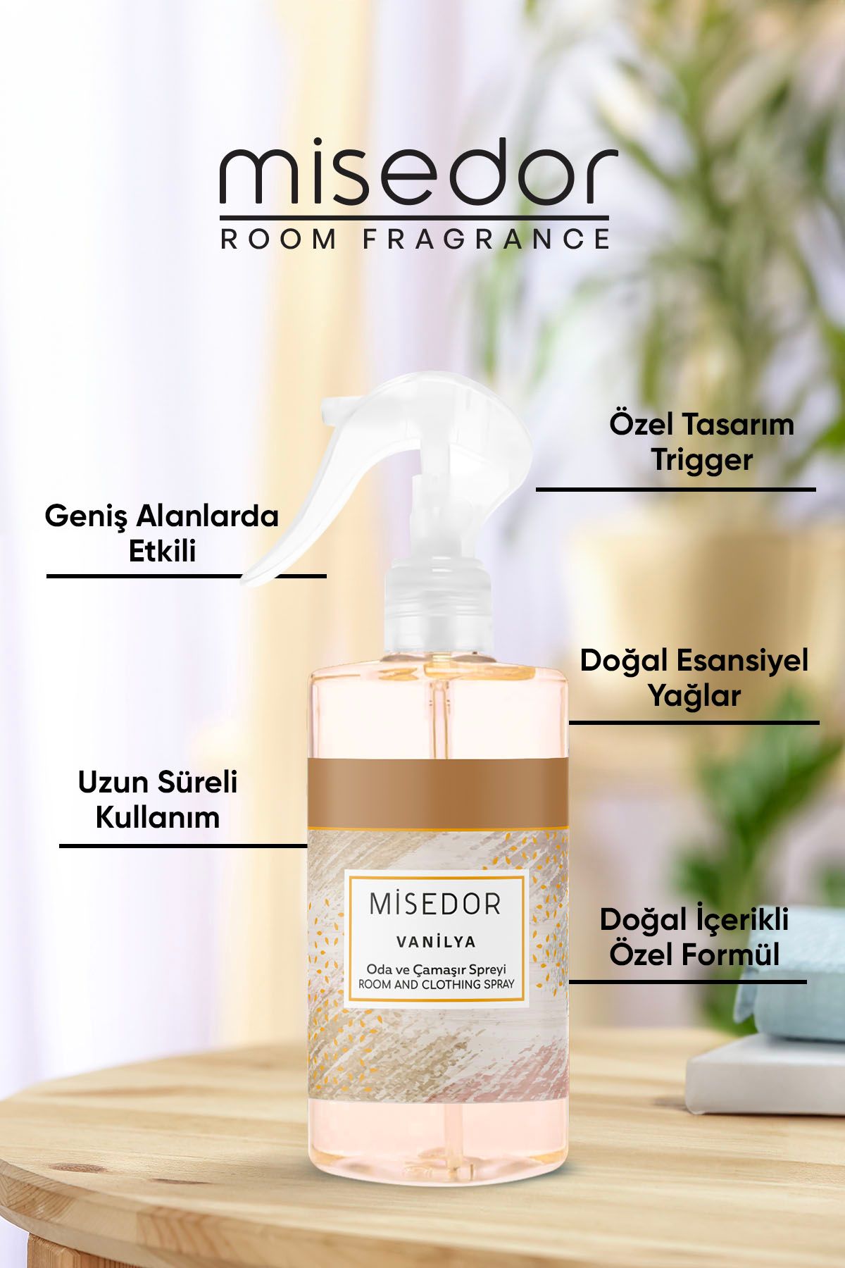 Misedor Vanilla Room and Laundry Perfume 330 ml 5