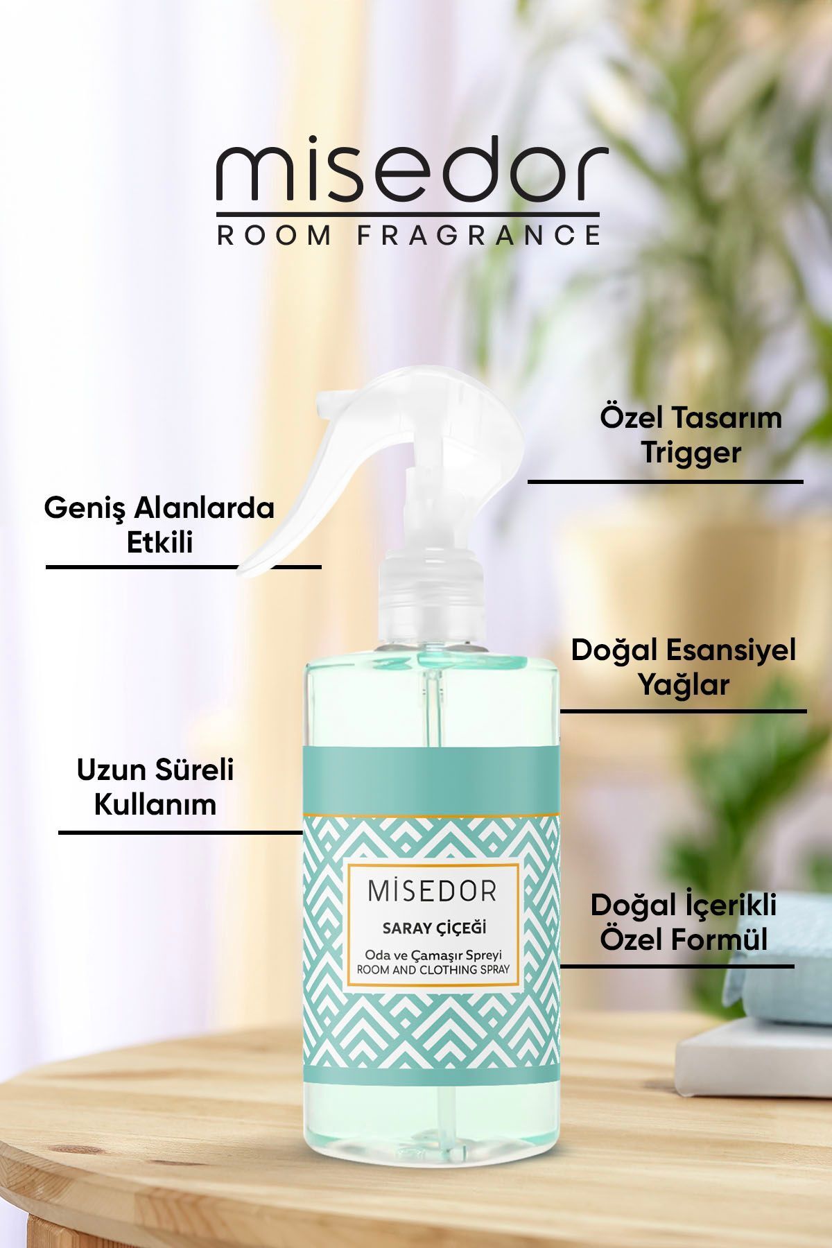 Misedor Saray Çiçeği Room Fragrance and Laundry Perfume 330 ml 5