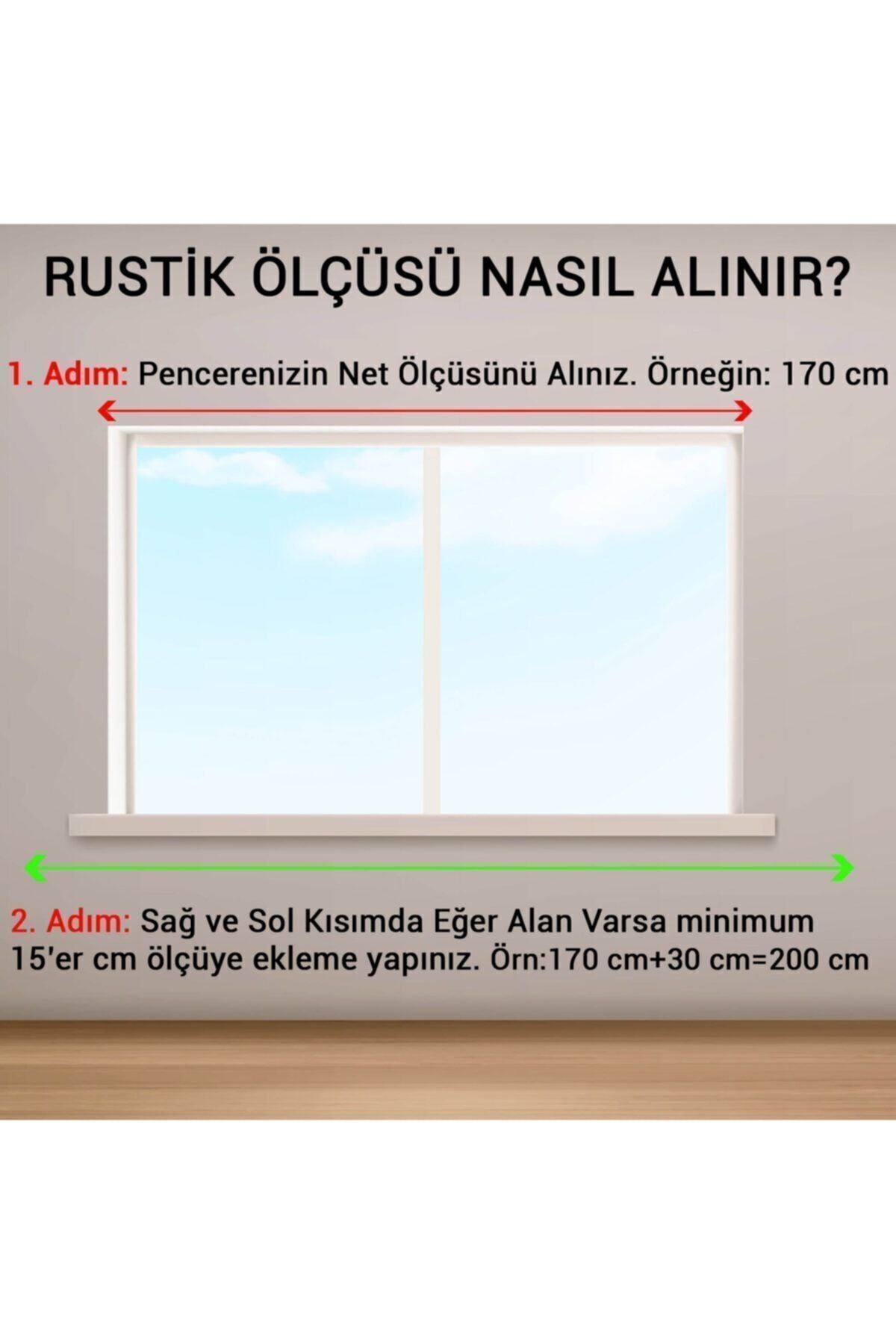 Perdejim Antrasit Raysız Ahşap Rustik Perde Askısı 100 Cm - Rustik Borusu 4