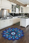 Homefesto Blue Decorative Thin Modern Stain-Resistant Washable Non-Slip Kitchen Rug 1