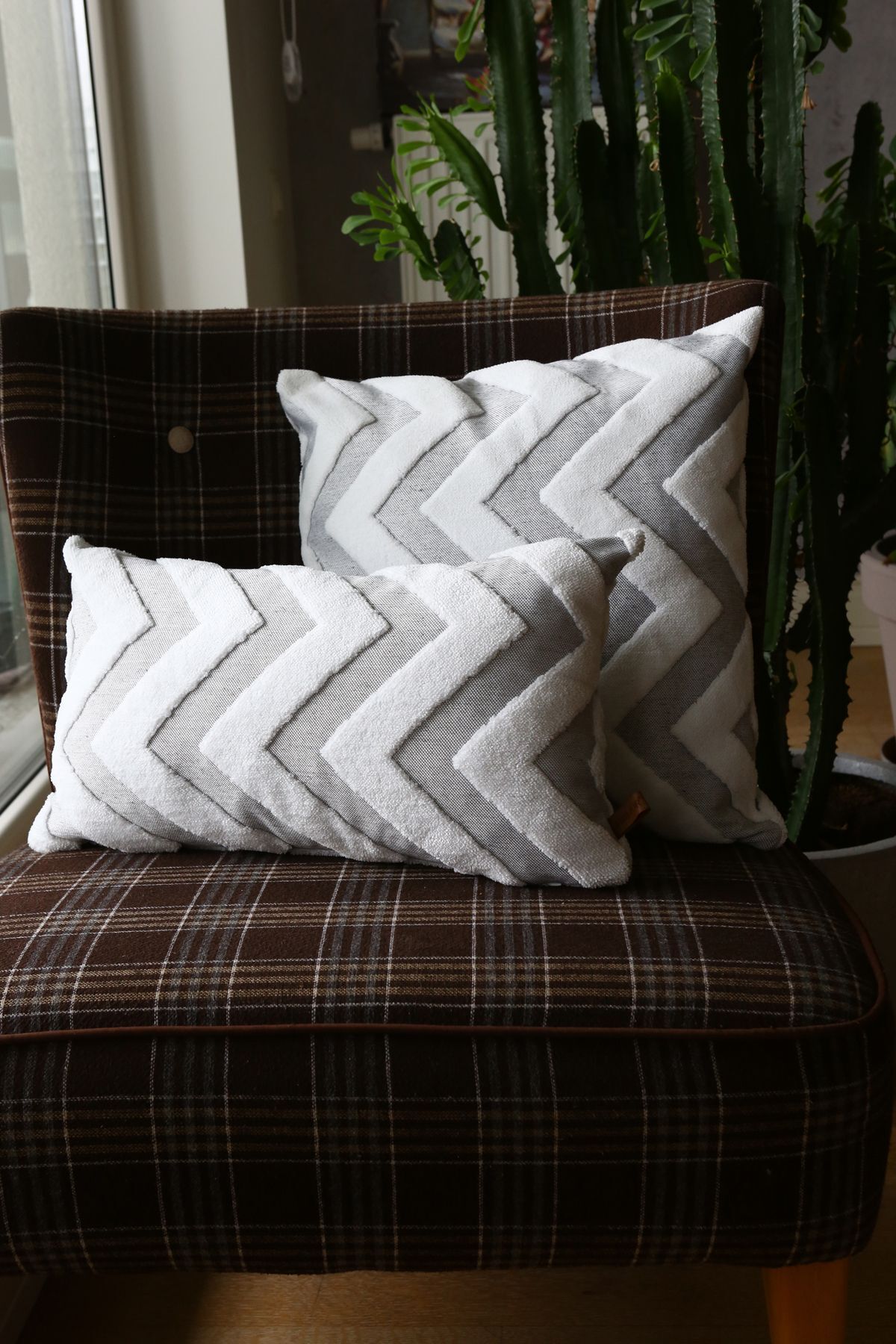 HAMUR Bohem Special Design Punch Pattern Decorative Pillow Cover Line Gray 7