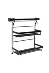 Akın Lux Dual Kitchen Shelf - Black, Spice Rack Stainless Steel 1