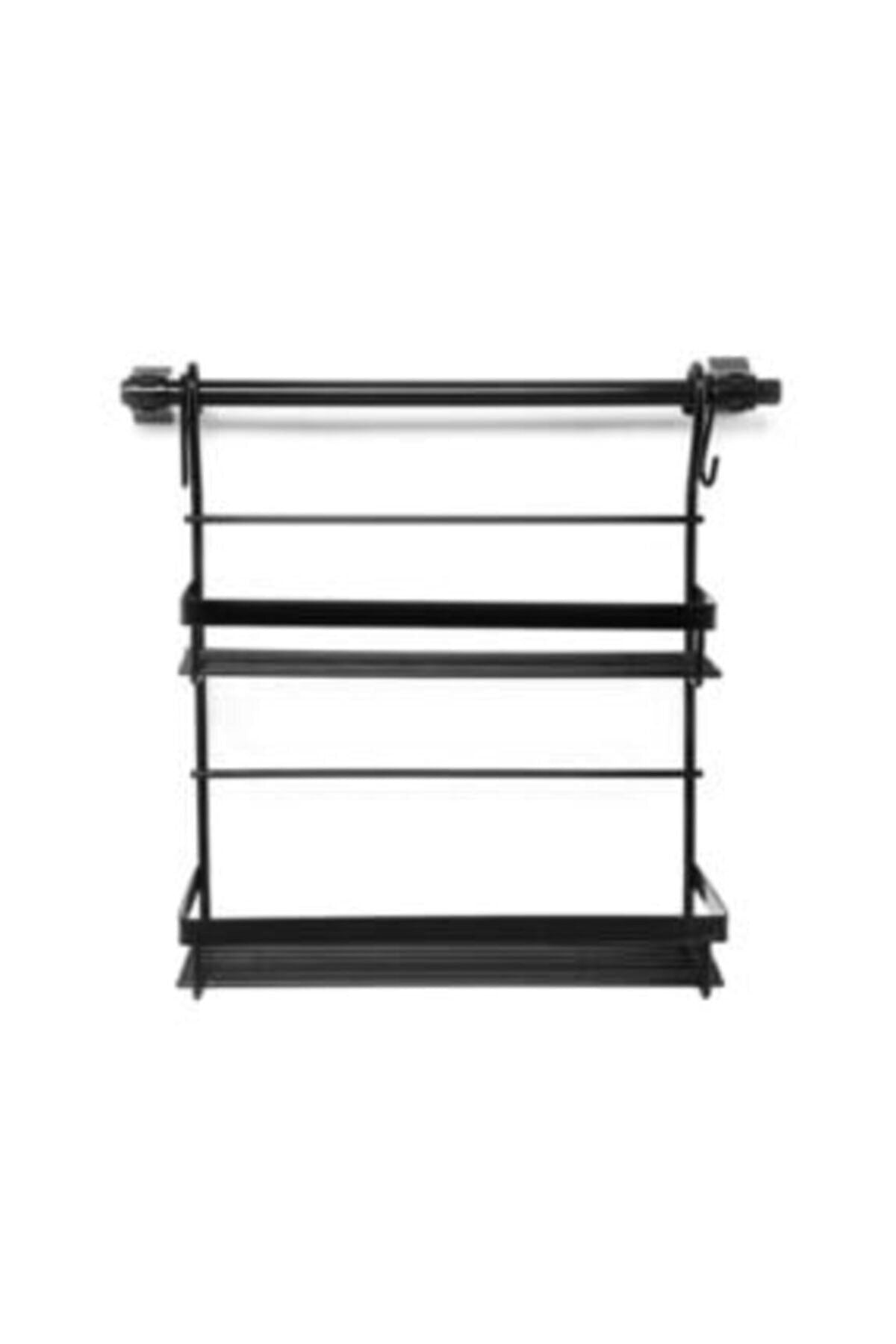 Akın Lux Dual Kitchen Shelf - Black, Spice Rack Stainless Steel 2