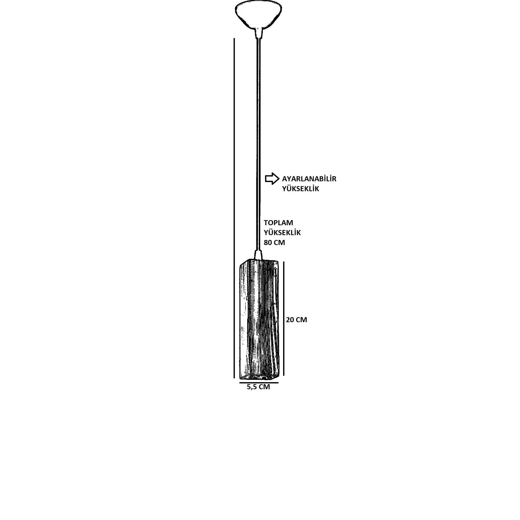 Chandelier Dikdörtgen Tekli Ahşap Sarkıt Walnut
Black 890BCN1104 5