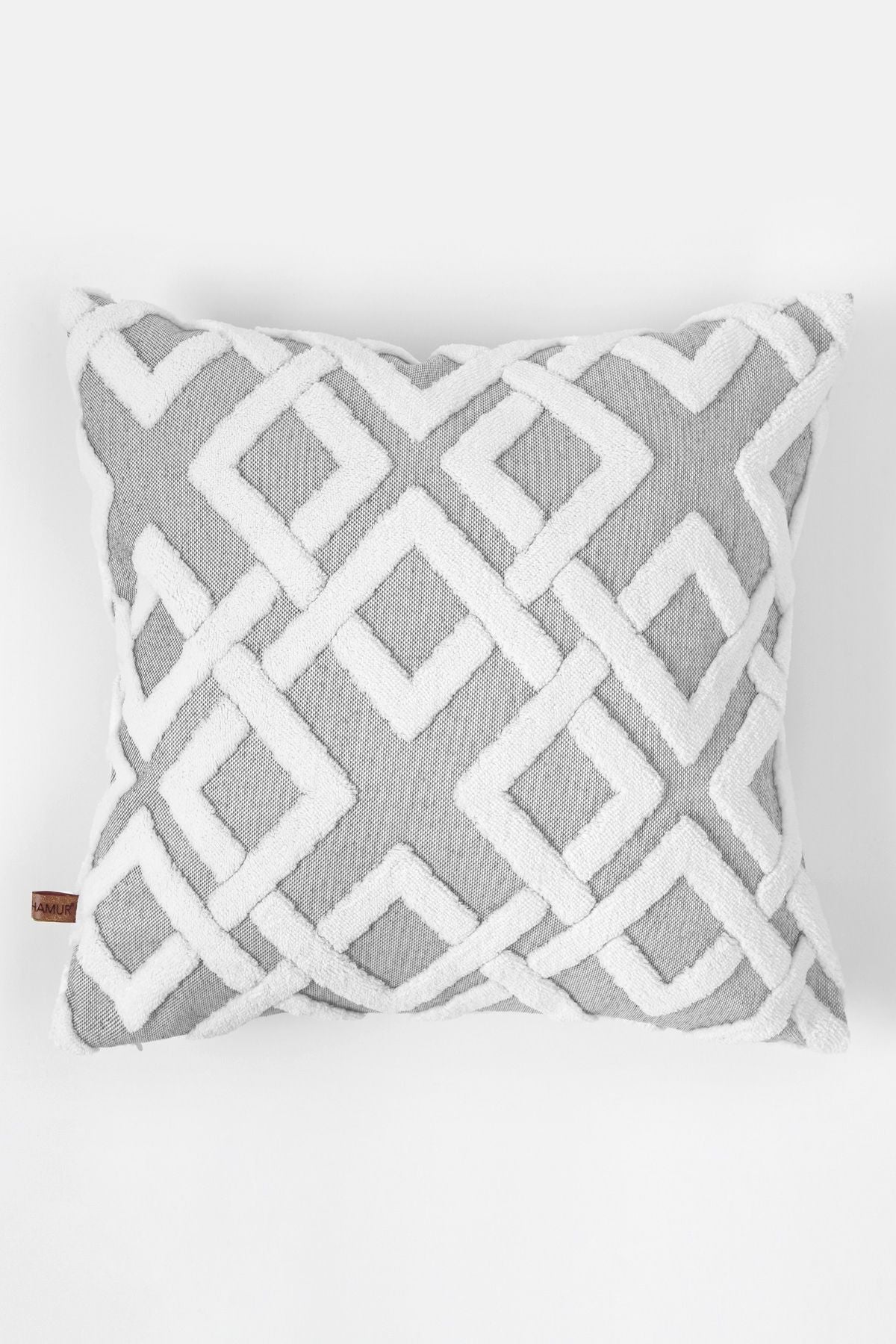 HAMUR Bohemian Special Design Punch Pattern Decorative Pillow Cover Mila Gray 2