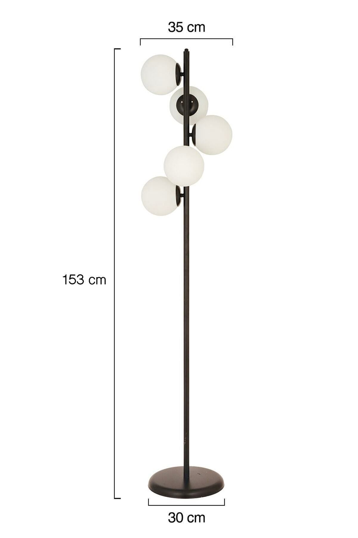 Apliqa Uzel 5Li Black Modern Design Metal Floor Lamp 5