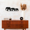 Decorative Metal Wall Accessory Elephants Black 891TNL1152 1