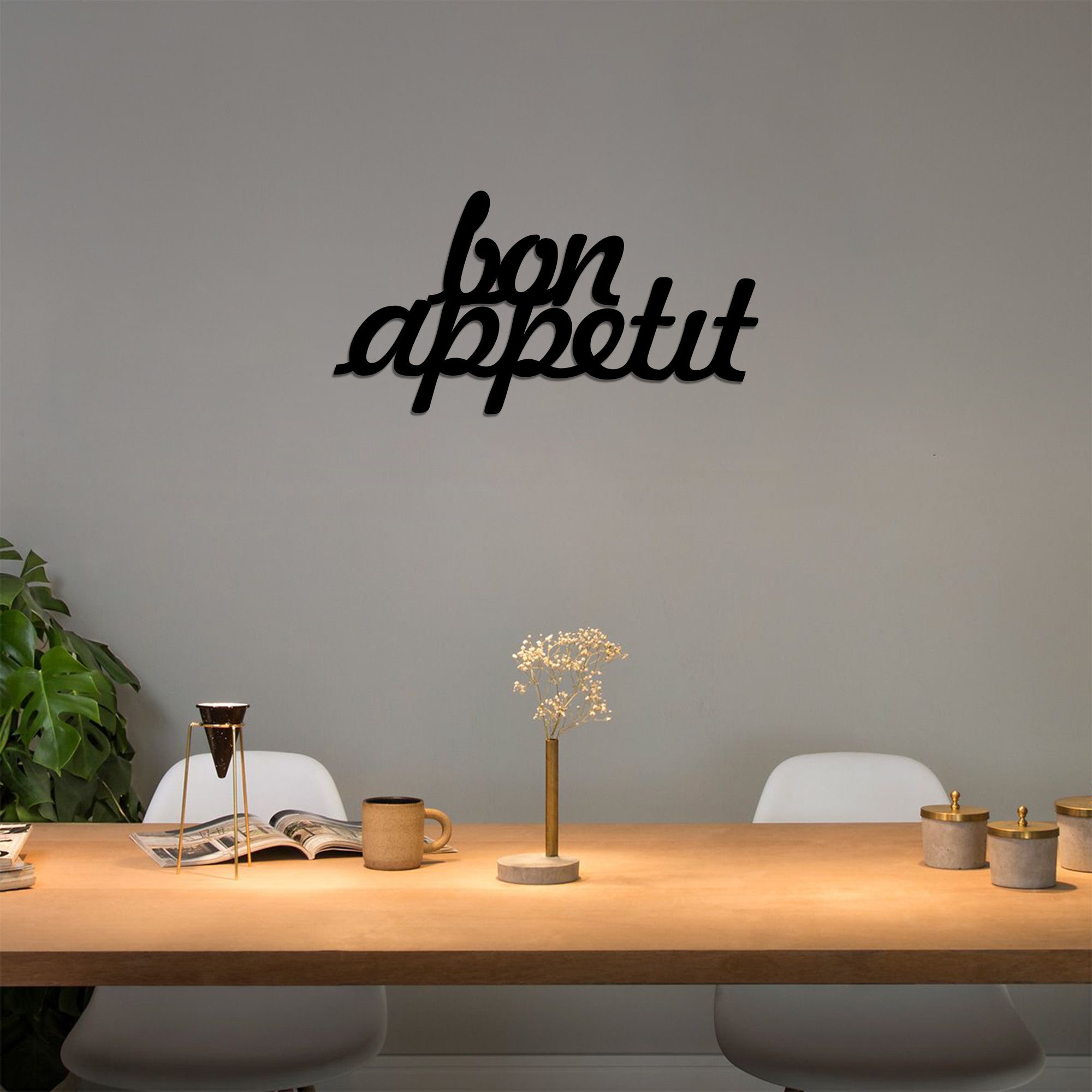 Decorative Metal Wall Accessory Bon Appetit 1 - Black Black 891TNL1359 1