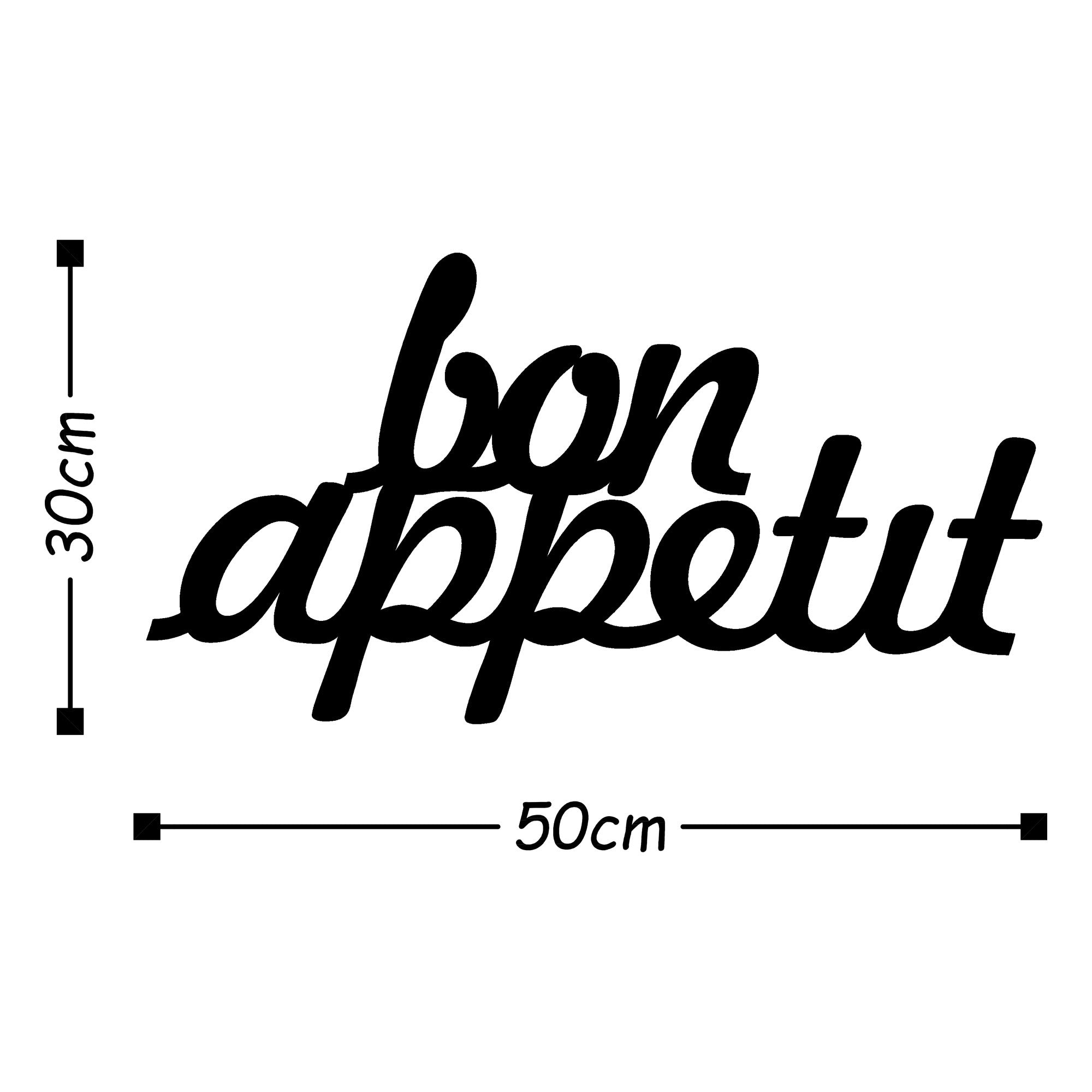 Decorative Metal Wall Accessory Bon Appetit 1 - Black Black 891TNL1359 3