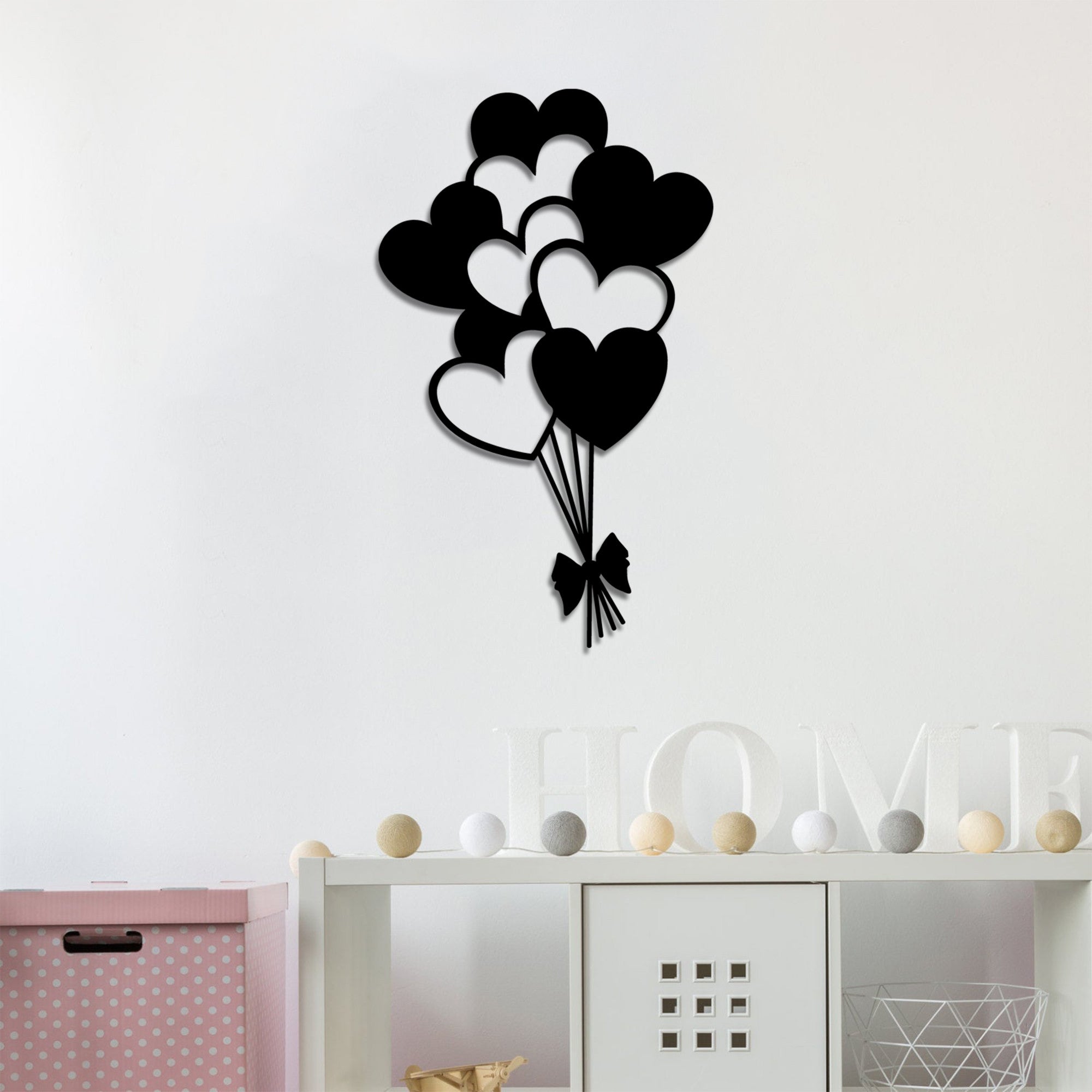 Decorative Metal Wall Accessory Balloons - Black Black 891TNL1421 1