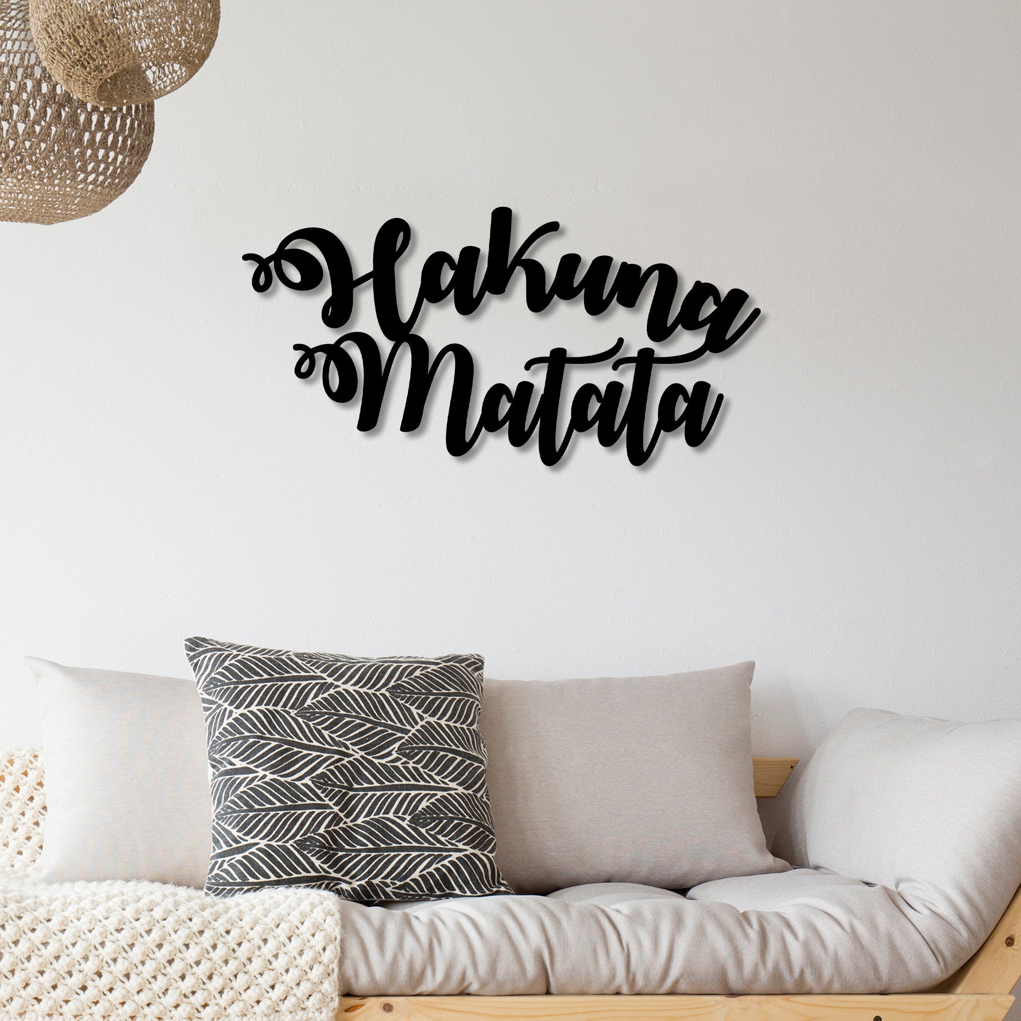 Decorative Metal Wall Accessory Hakuna Matata Black 891TNL1589 1