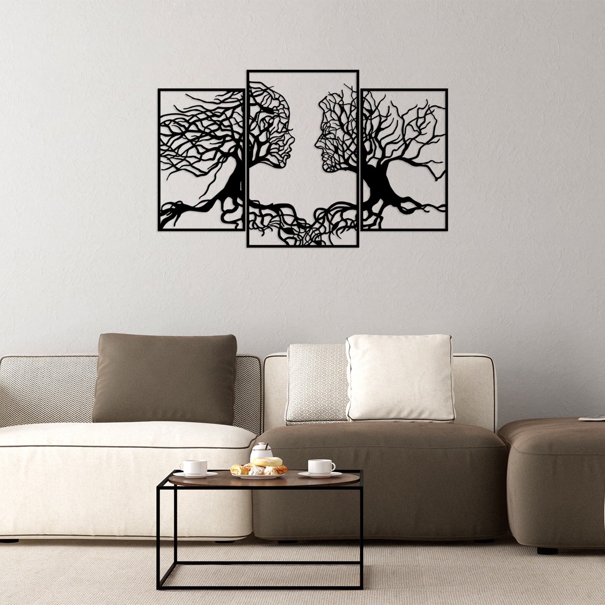 Decorative Metal Wall Accessory Love Tree Black 891TNL1827 2