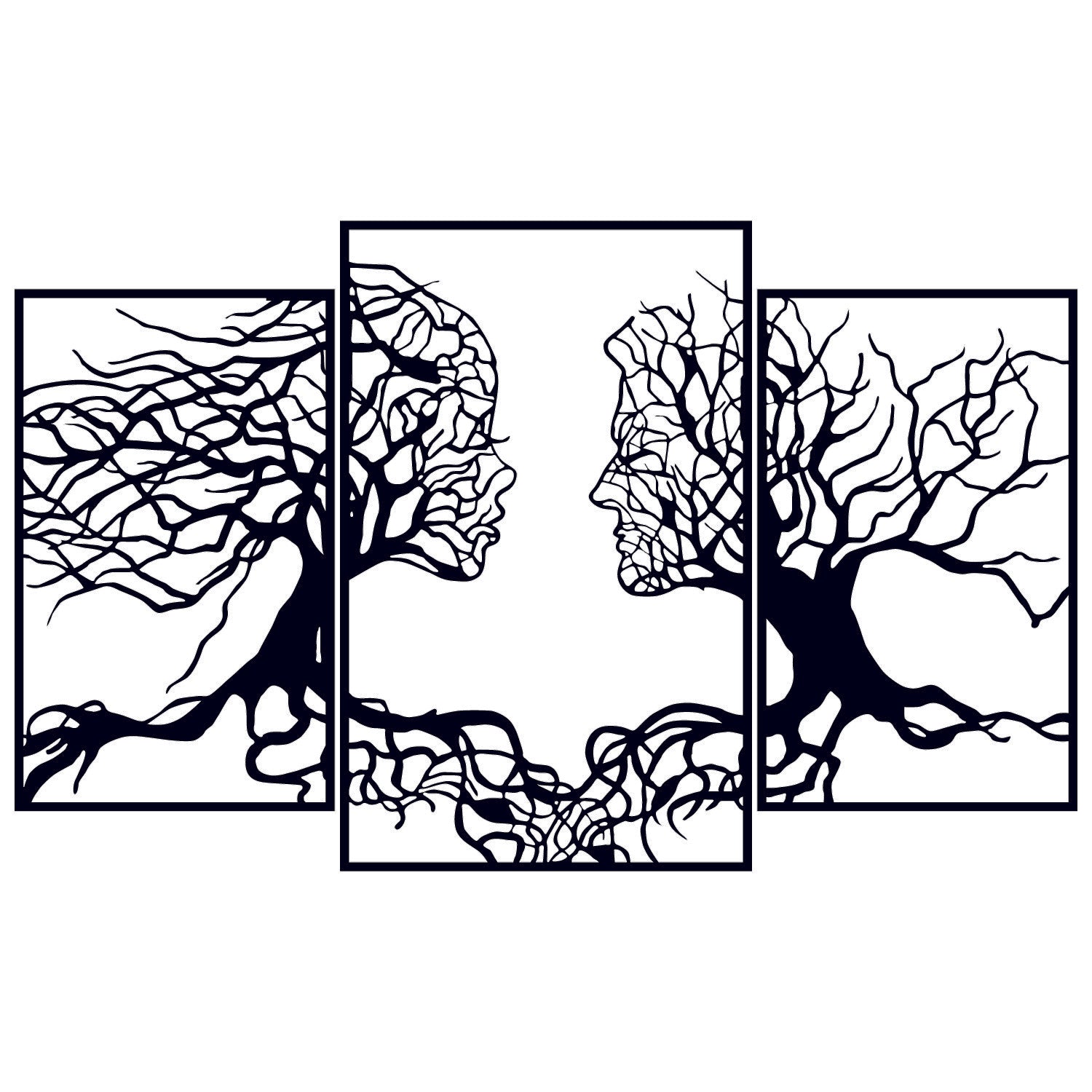 Decorative Metal Wall Accessory Love Tree Black 891TNL1827 3