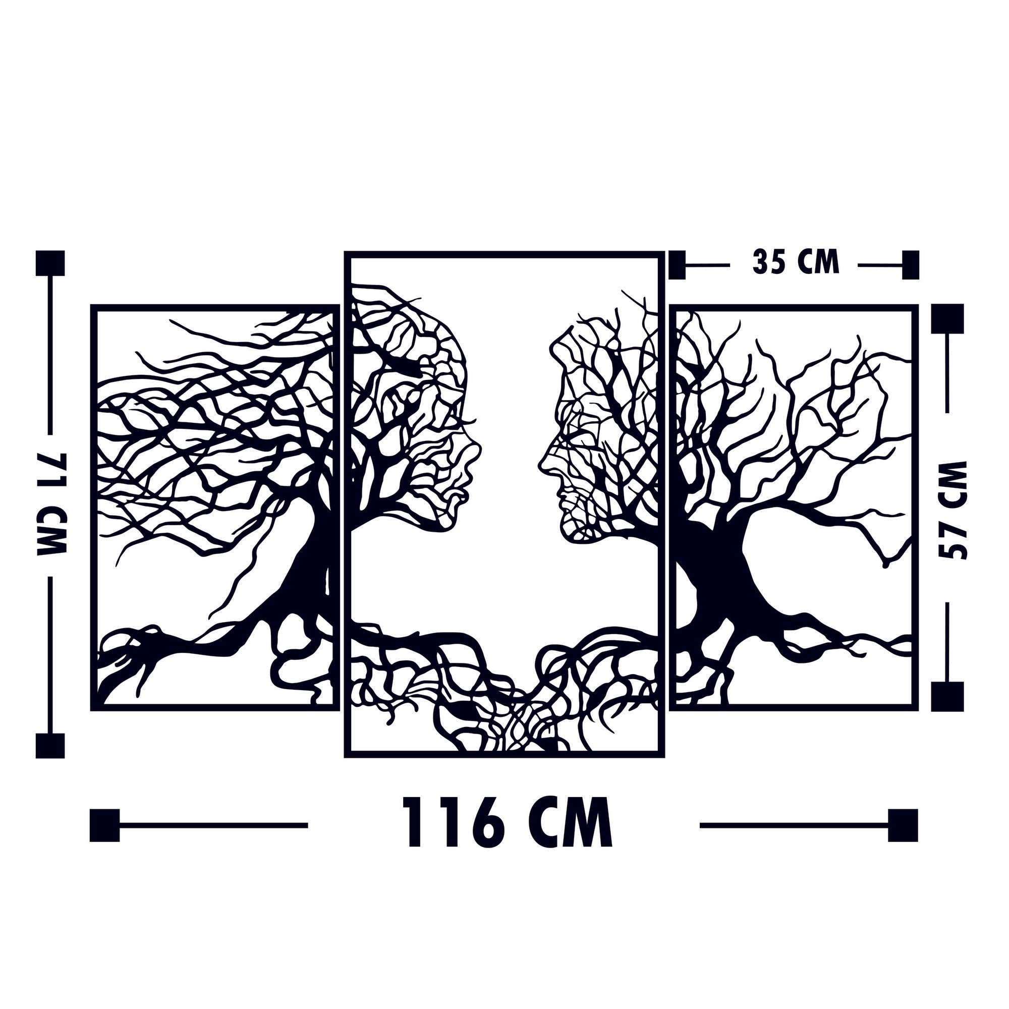 Decorative Metal Wall Accessory Love Tree Black 891TNL1827 4