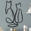 Decorative Metal Wall Accessory Couple Cat Love Black 891TNL1980 1