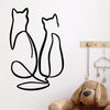 Decorative Metal Wall Accessory Couple Cat Love Black 891TNL1980 2