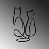 Decorative Metal Wall Accessory Couple Cat Love Black 891TNL1980 5